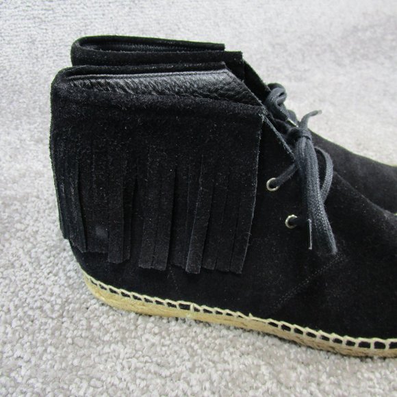 Saint Laurent Ankle Booties Womens Size 38 Eu Espadrilles Black Suede - Picture 3 of 12
